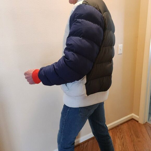 Nike Keep Warm Down Fill Color Buttons Quilt Bomber Puffer Jacket Men Sz XL FLAW - Picture 7 of 16